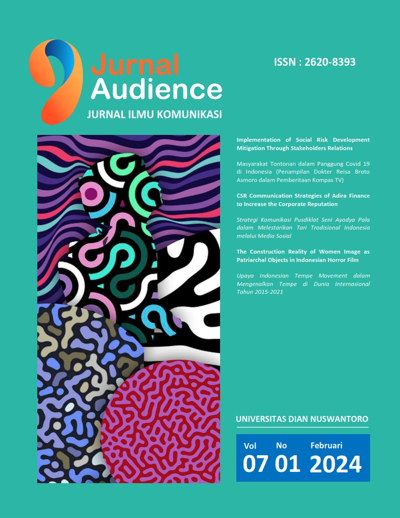 					View Vol. 7 No. 1 (2024): Jurnal Audience: Jurnal Ilmu Komunikasi
				